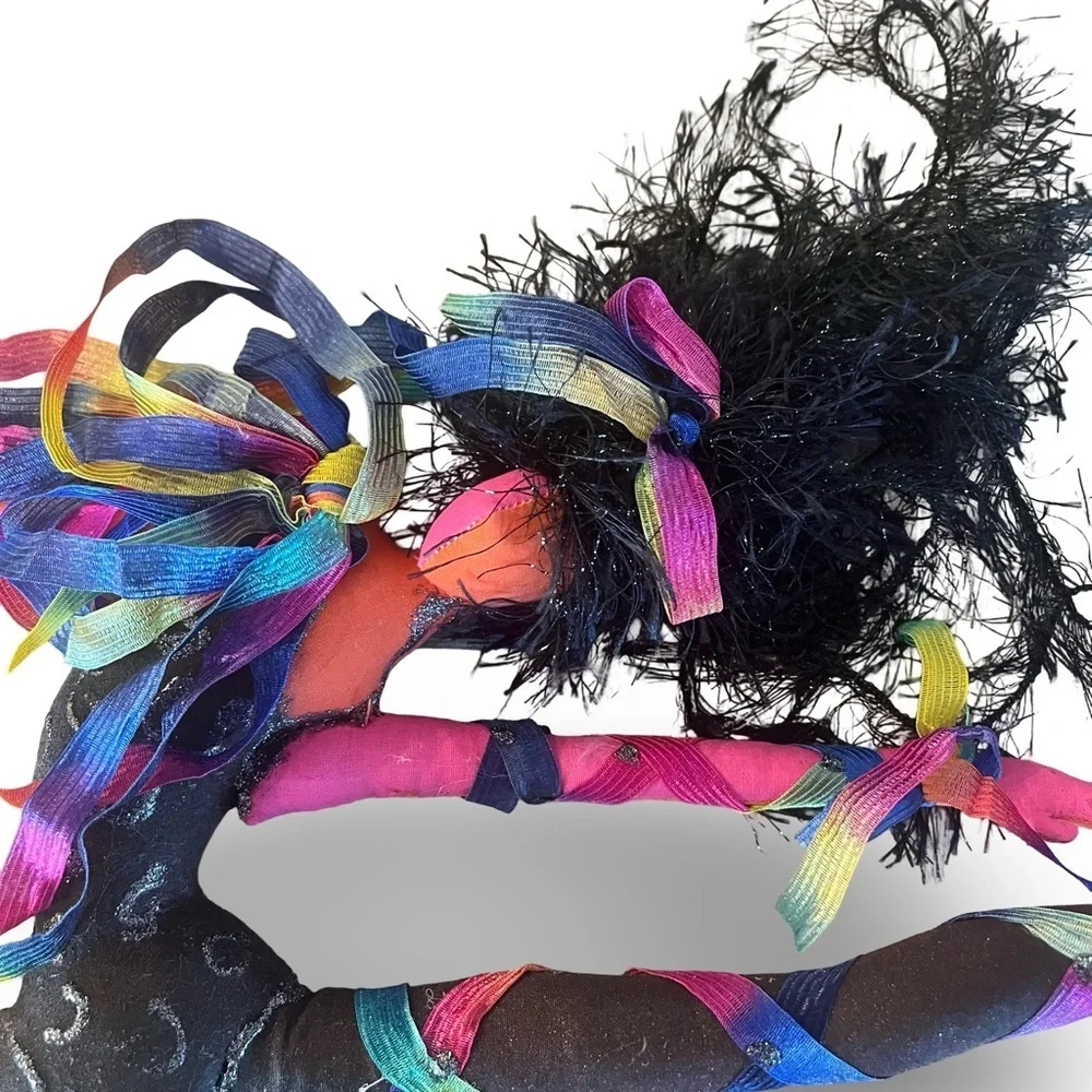 Vintage 1990s Colorful Cloth Dancer Ornament